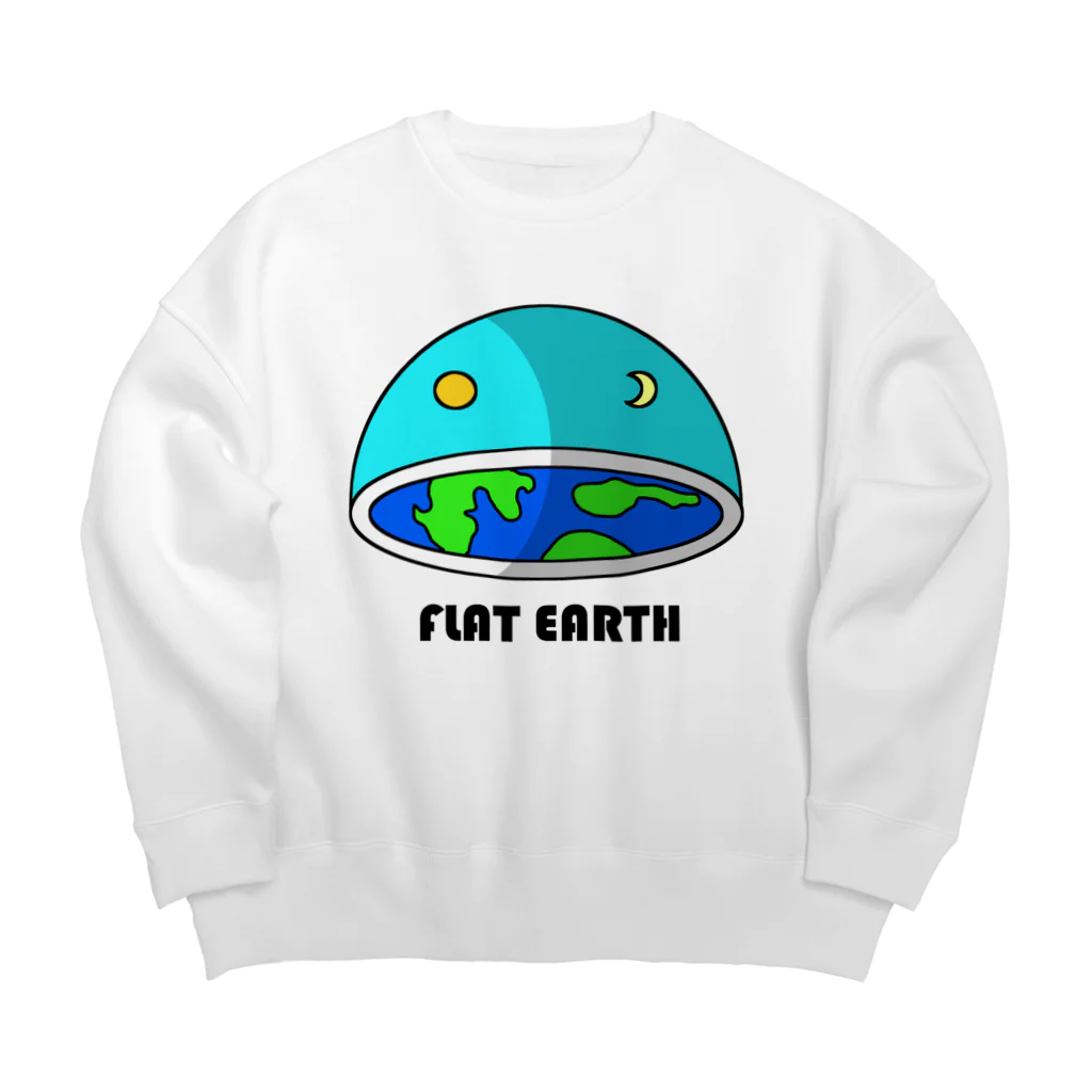 AVANT-GARDE　RESEARCH　REPORT　-アヴァンギャルド・リサーチ・リポート-のフラットアース　（FLAT　EARTH）白色背景 Big Crew Neck Sweatshirt