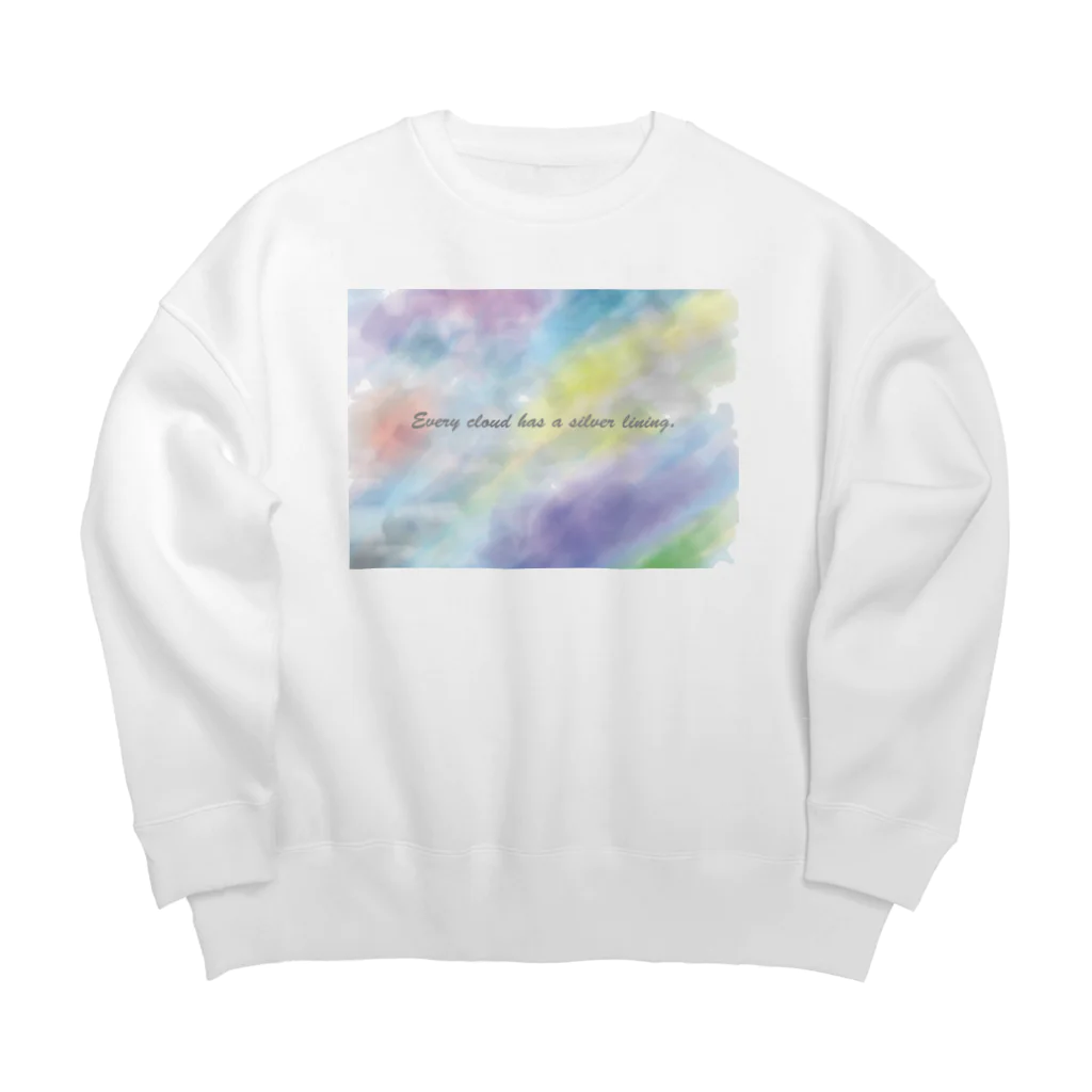 夜の闇に、色の魔法をかけながら。のEvery cloud has a silver lining. Big Crew Neck Sweatshirt