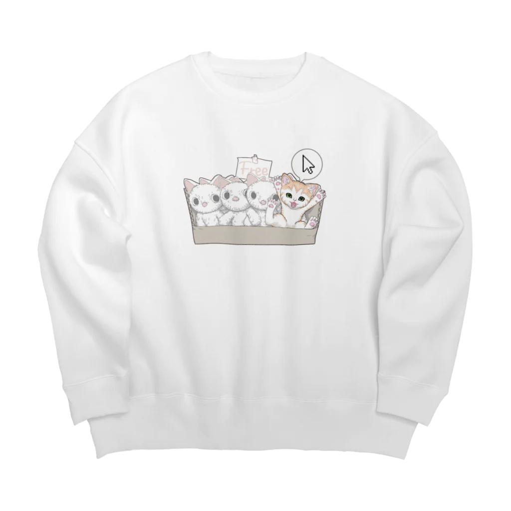 nya-mew（ニャーミュー）のもってけ！ポチッとな Big Crew Neck Sweatshirt