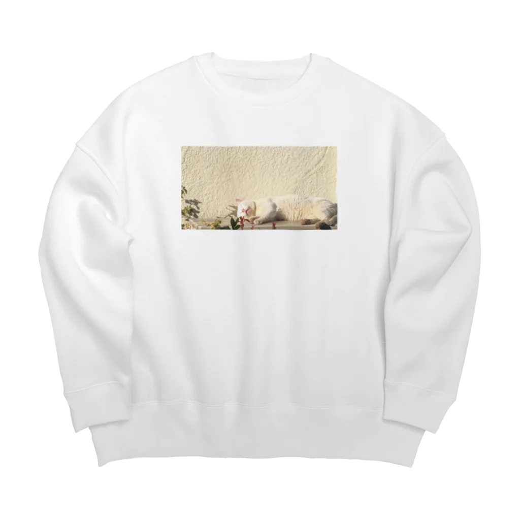 あべこのお店 の猫お昼寝 Big Crew Neck Sweatshirt