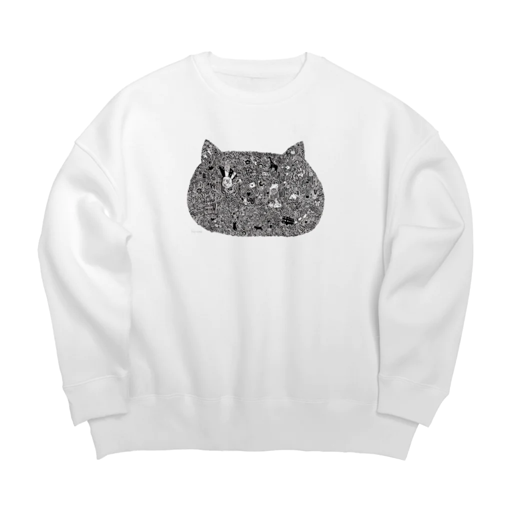 フジサキ（よころ）の猫も愛せばにゃーと鳴く Big Crew Neck Sweatshirt