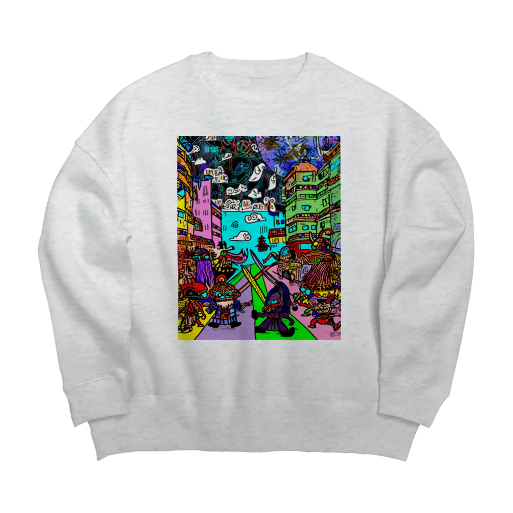 Ａ’ｚｗｏｒｋＳの宇宙人類皆兄弟 VERTICAL Big Crew Neck Sweatshirt