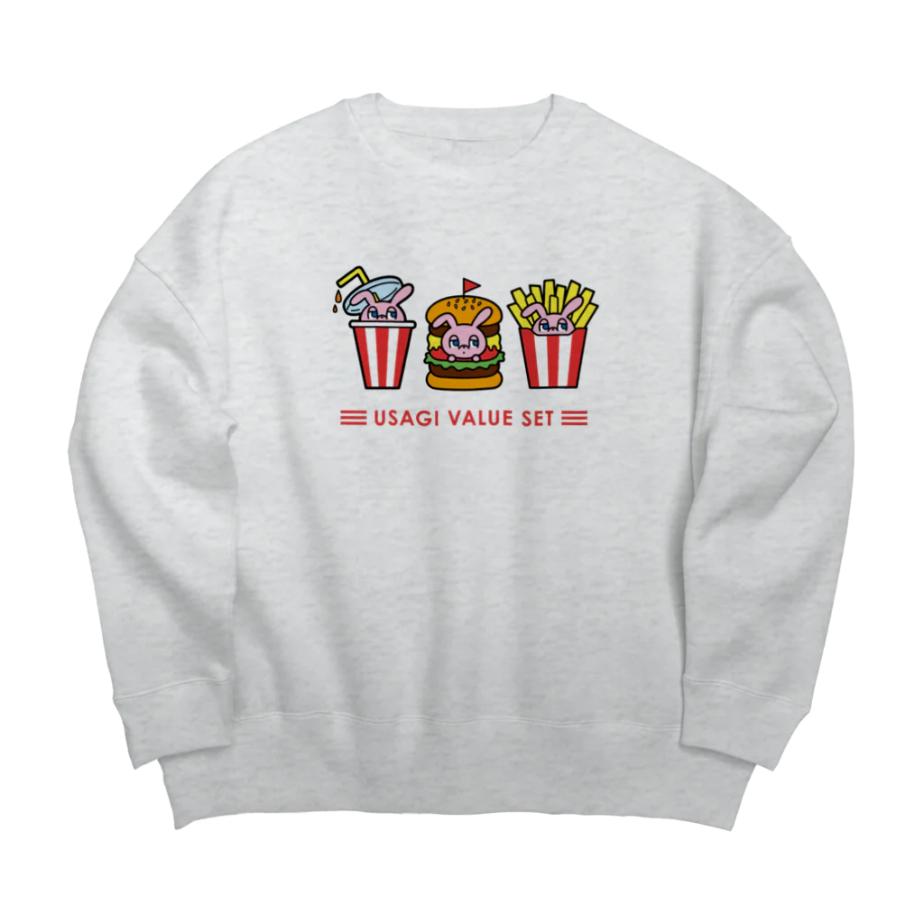 YUMEのUSAGI VALUE SET(文字赤) Big Crew Neck Sweatshirt