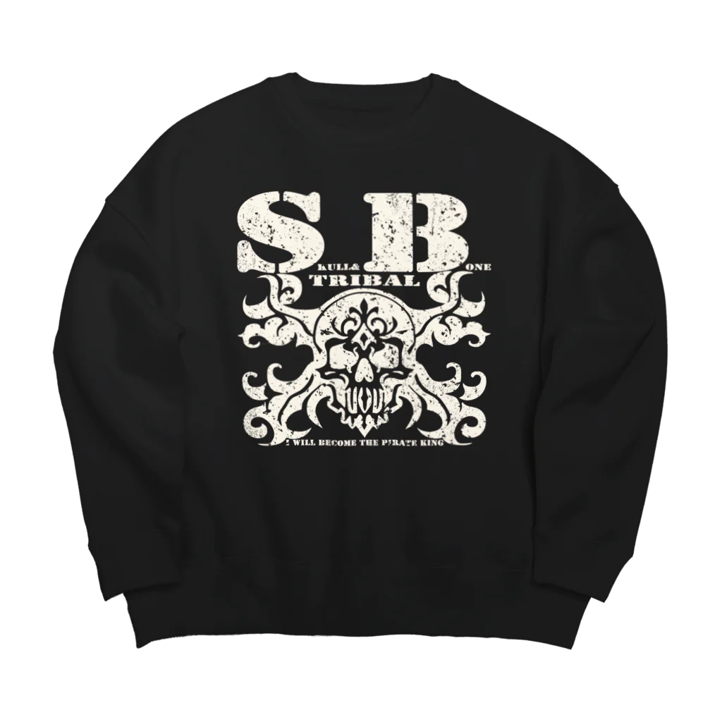 Ａ’ｚｗｏｒｋＳのSKULL&BONE TRIBAL GRUNGE WHT Big Crew Neck Sweatshirt