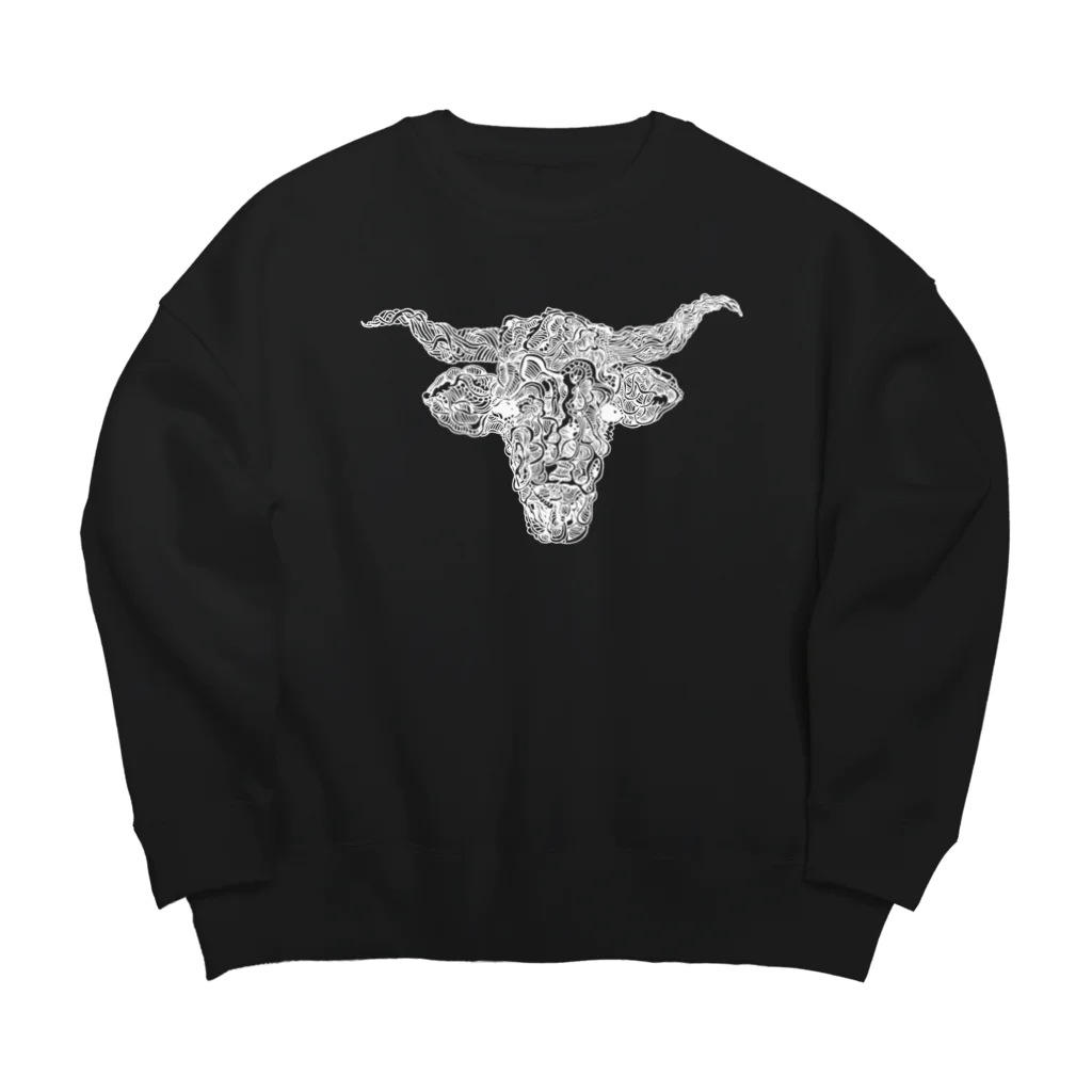 アルブ=ギヴェリの干支　牛　丑　白線 Big Crew Neck Sweatshirt