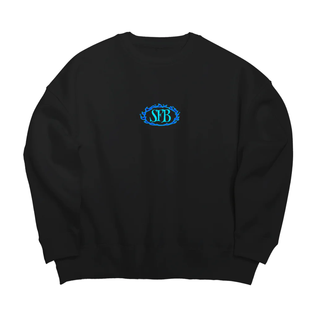 SFBの"SFB" fire sweatshirt BLACK Big Crew Neck Sweatshirt