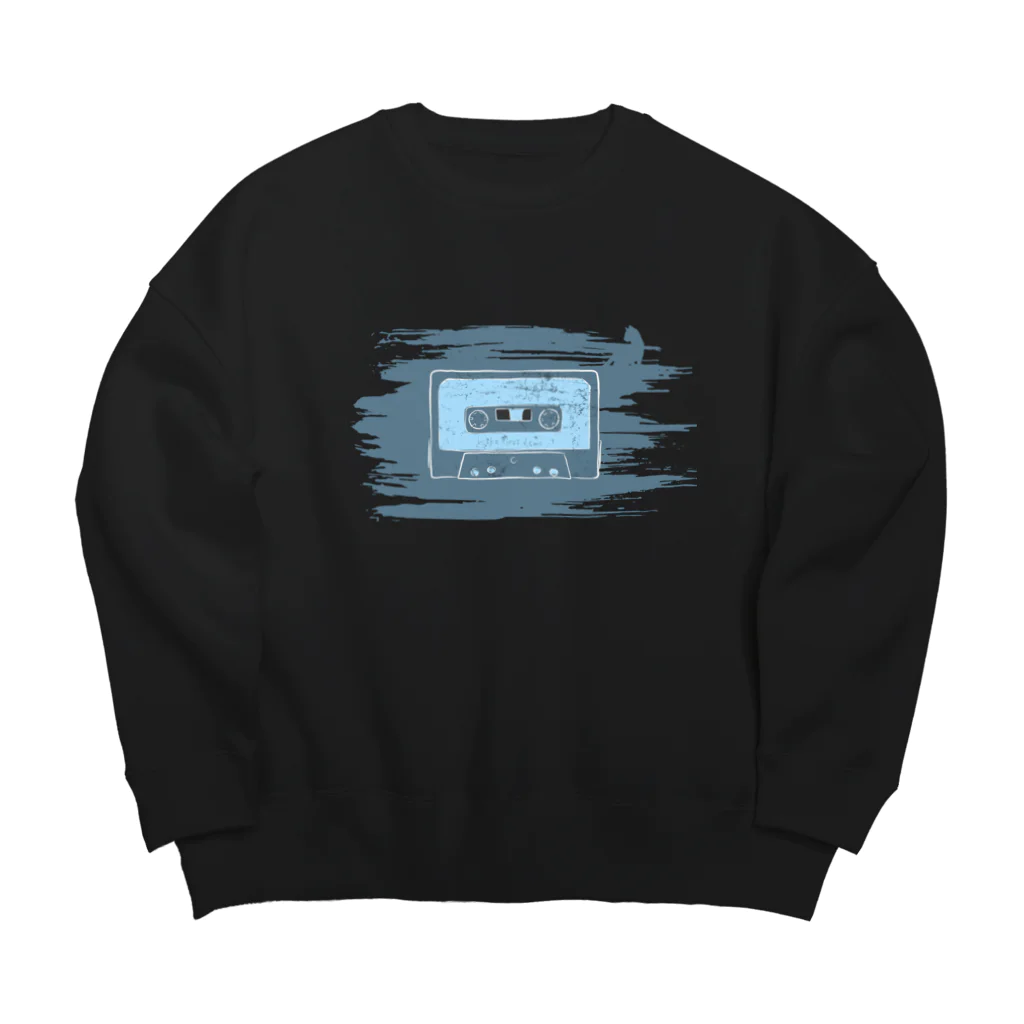 おとうさん工房のわぁ、カセットテープってなんかいいよね Big Crew Neck Sweatshirt