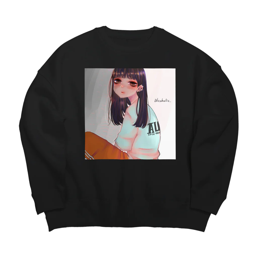 ALCOHOLICの夏の日陰ちゃん Big Crew Neck Sweatshirt