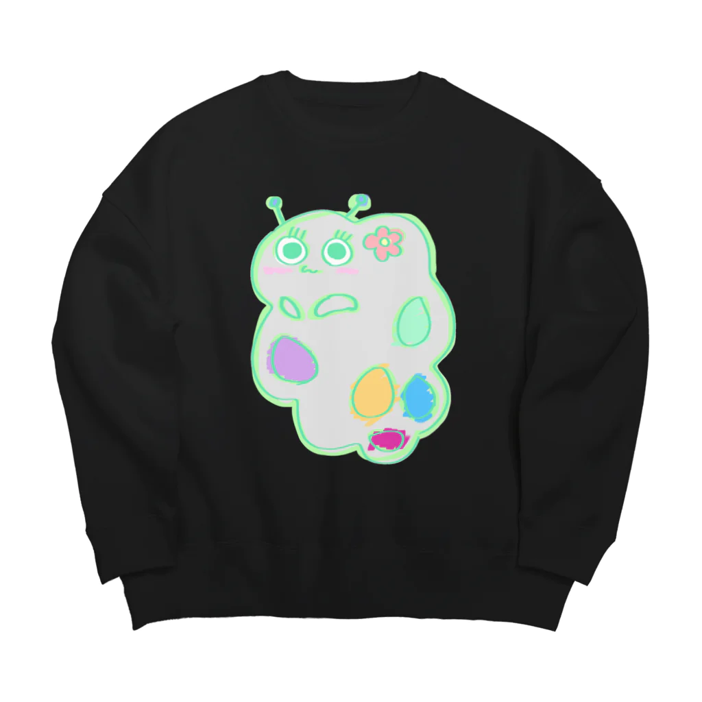 🐈ねこうさぎ🐇のアメーバ怪獣(グレー) ビッグシルエット Big Crew Neck Sweatshirt