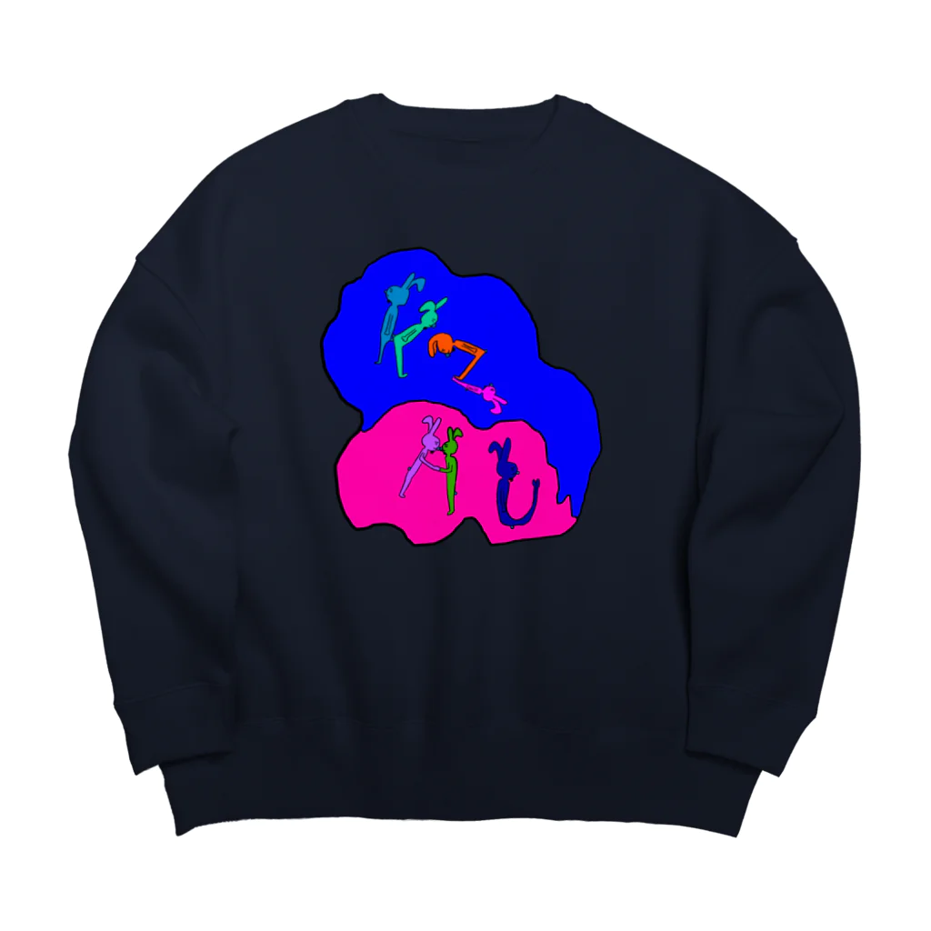 クズな青いウサギのクズな青いウサギ英語 Big Crew Neck Sweatshirt