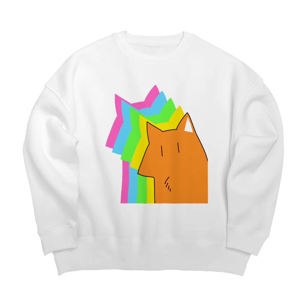 日々碌ストアの虹の影と柴犬 Big Crew Neck Sweatshirt