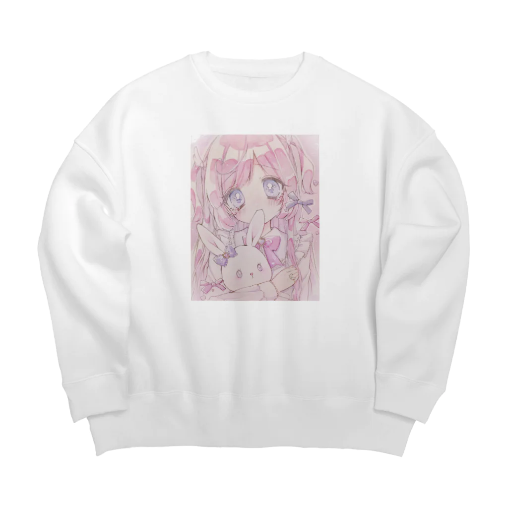 水口ゆのん🐣のさみしいちゃん Big Crew Neck Sweatshirt