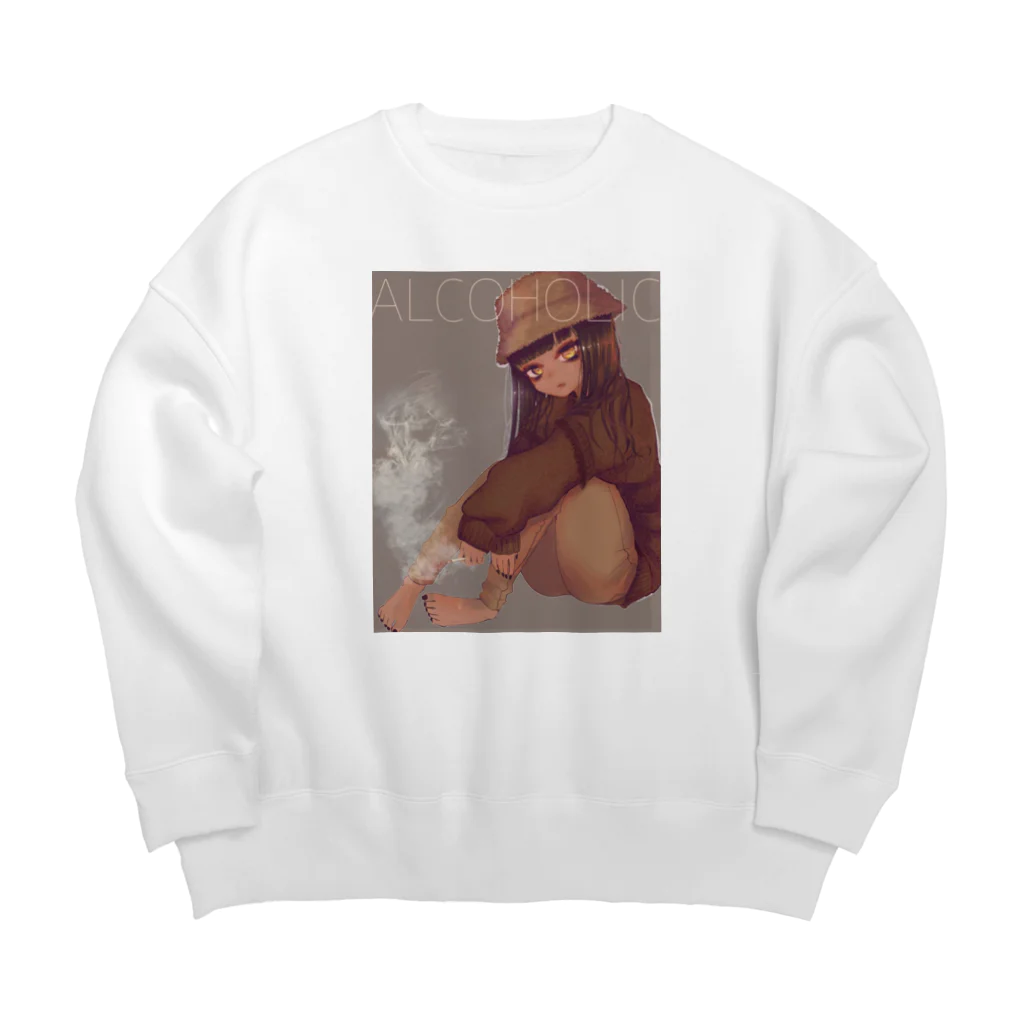 ALCOHOLICの褐色ちゃん Big Crew Neck Sweatshirt