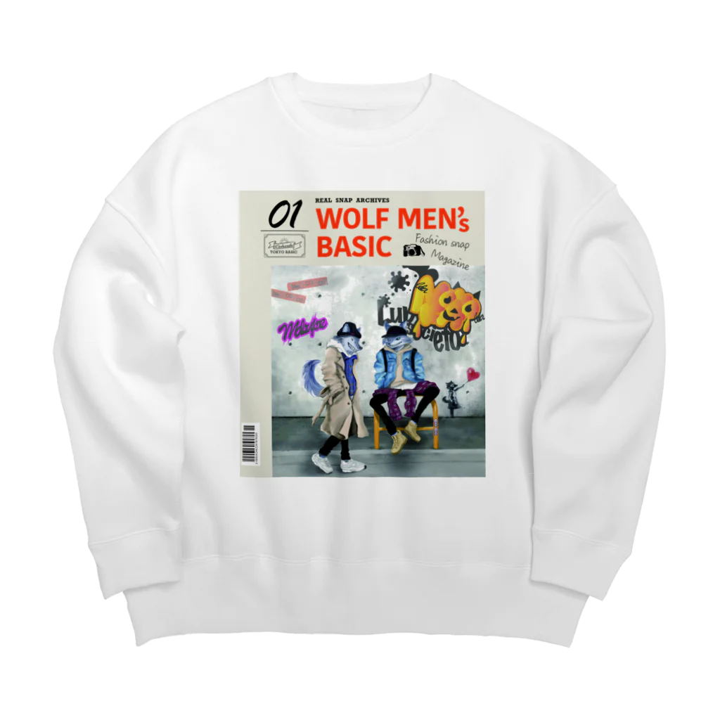タカラベカオリ(オオカミイラストレーター)の０１WOLF MEN'S BASIC Big Crew Neck Sweatshirt