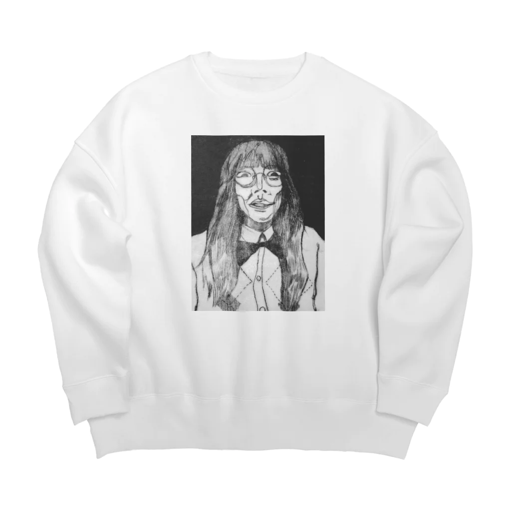 ノーライフノーマスクの版画な友人 Big Crew Neck Sweatshirt