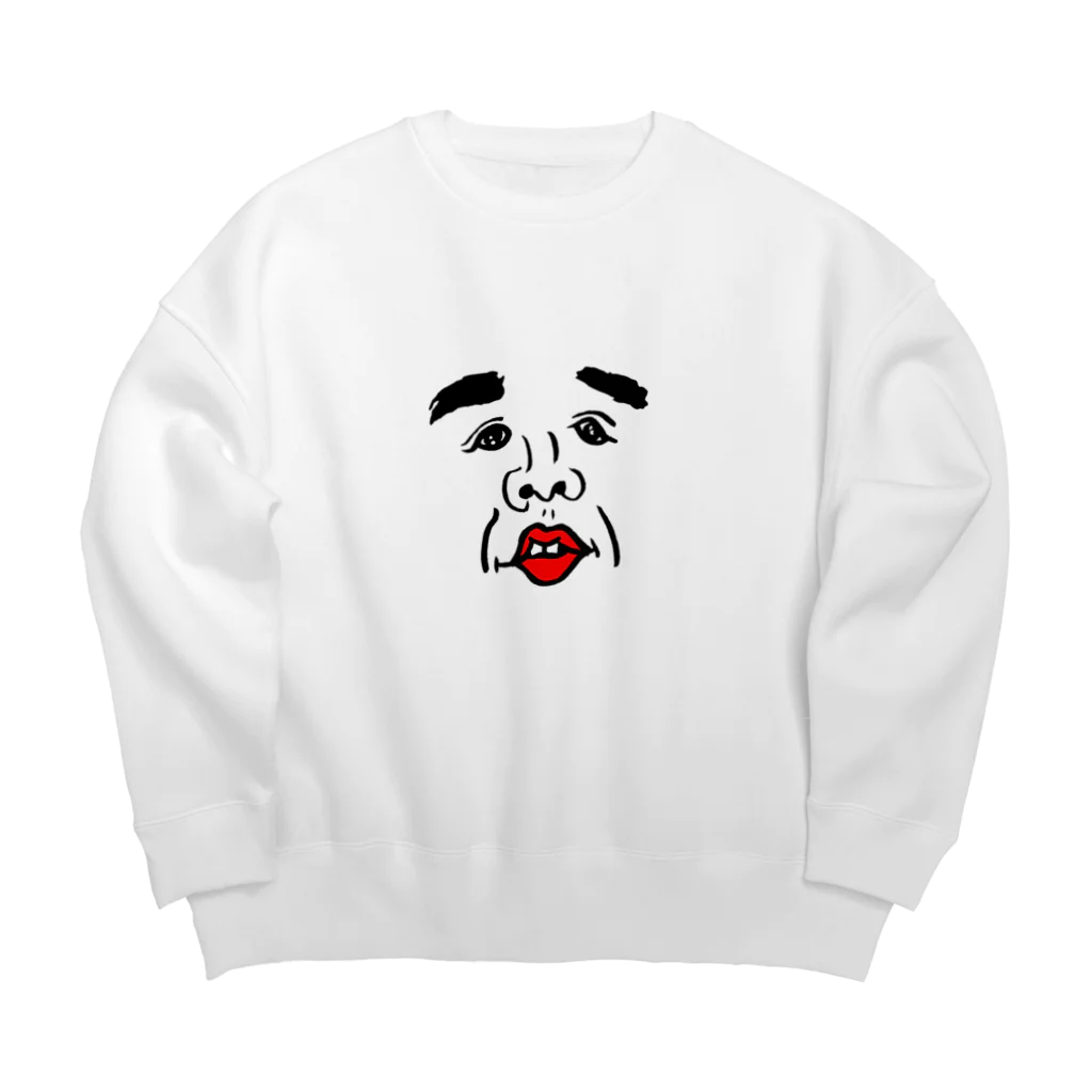 右手リアンうめもと公式のクソコラくん Big Crew Neck Sweatshirt