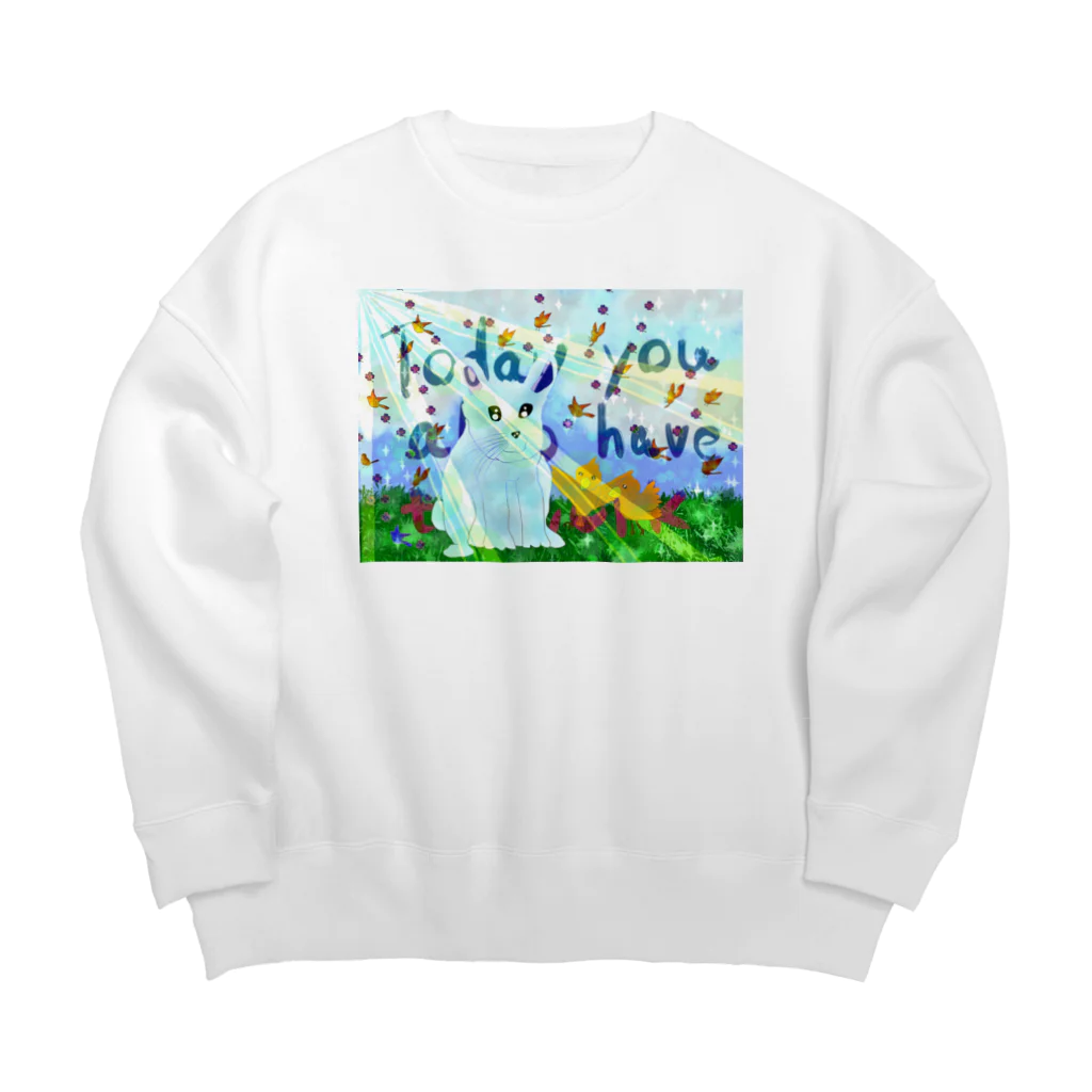 AkironBoy's_Shopのうさぎと小鳥　Harmony Big Crew Neck Sweatshirt