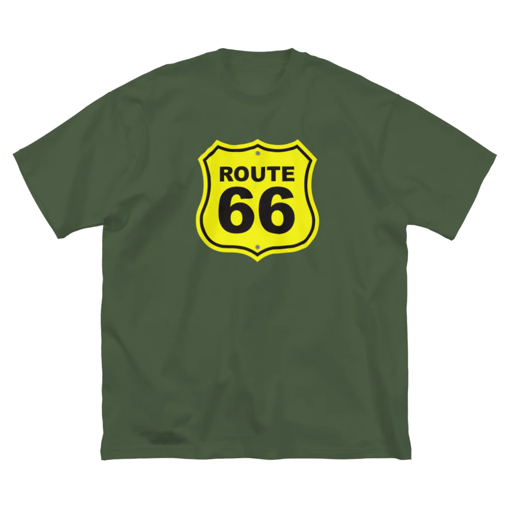 アロハスタイルハワイのU.S. Route 66  ルート66　イエロー ビッグシルエットTシャツ