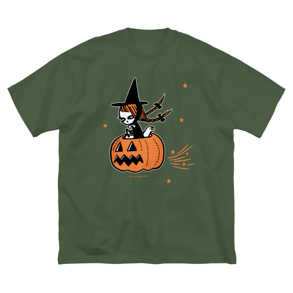 Mizna WadaのThe Pumpkin Riding Witch ビッグシルエットTシャツ