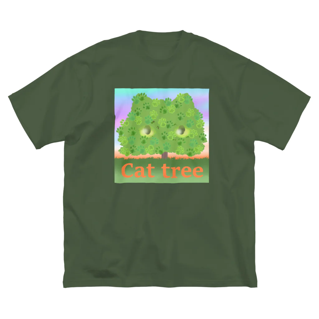 Charamaru MarketのＣＡＴ　ＴＲＥＥ ビッグシルエットTシャツ