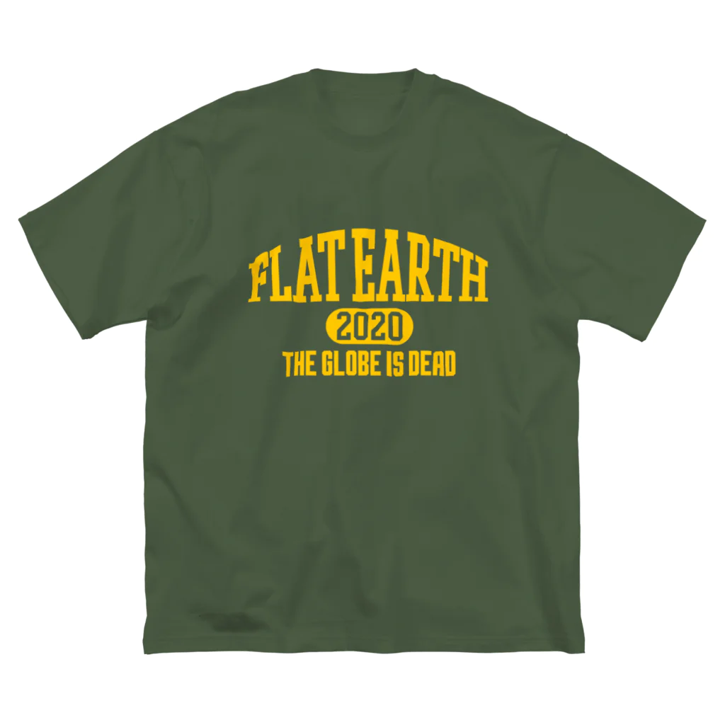 Mappila SHOPのカレッジ風(ミシガンカラー)　フラットアース FLATEARTH ビッグシルエットTシャツ