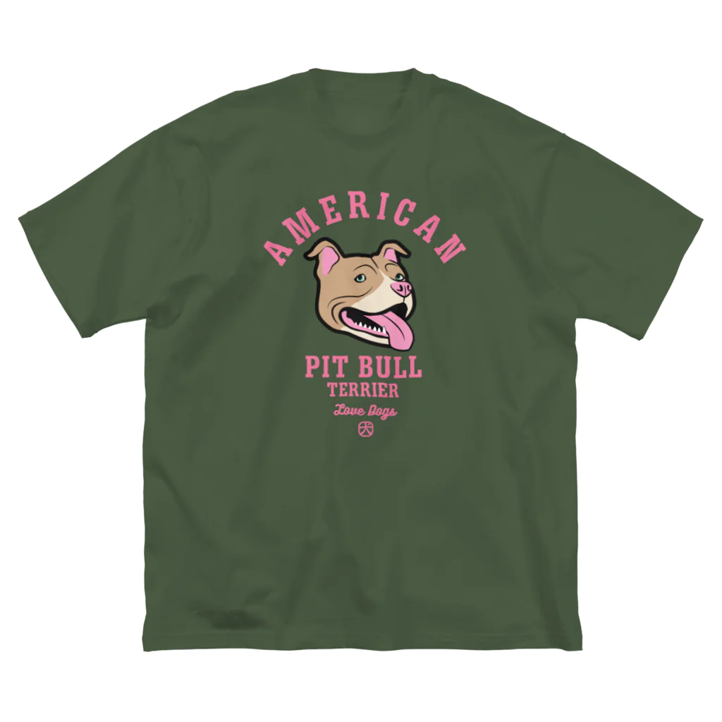 LONESOME TYPE ススのLove❤️Dogs（アメリカンピットブルテリア・赤鼻） ビッグシルエットTシャツ