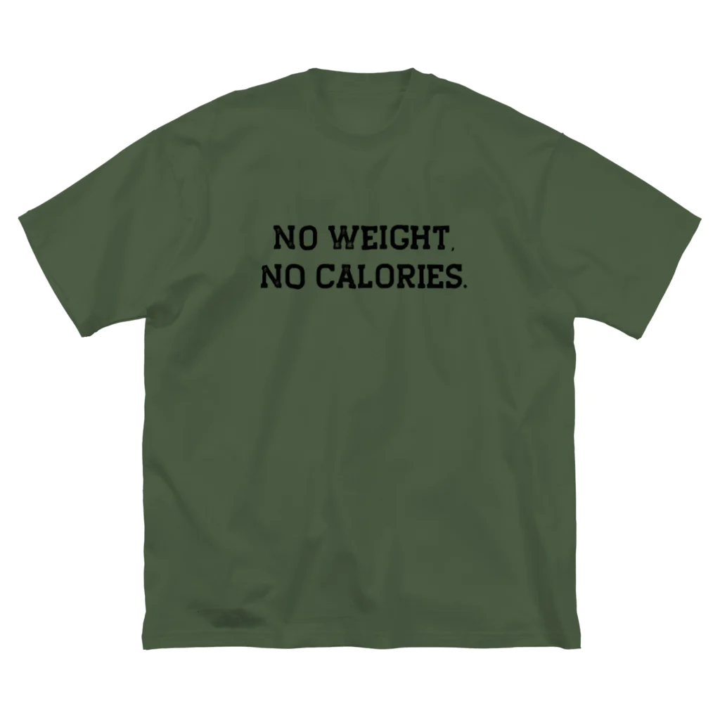 0kcal storeのNO WEIGHT, NO CALORIES. - black ビッグシルエットTシャツ