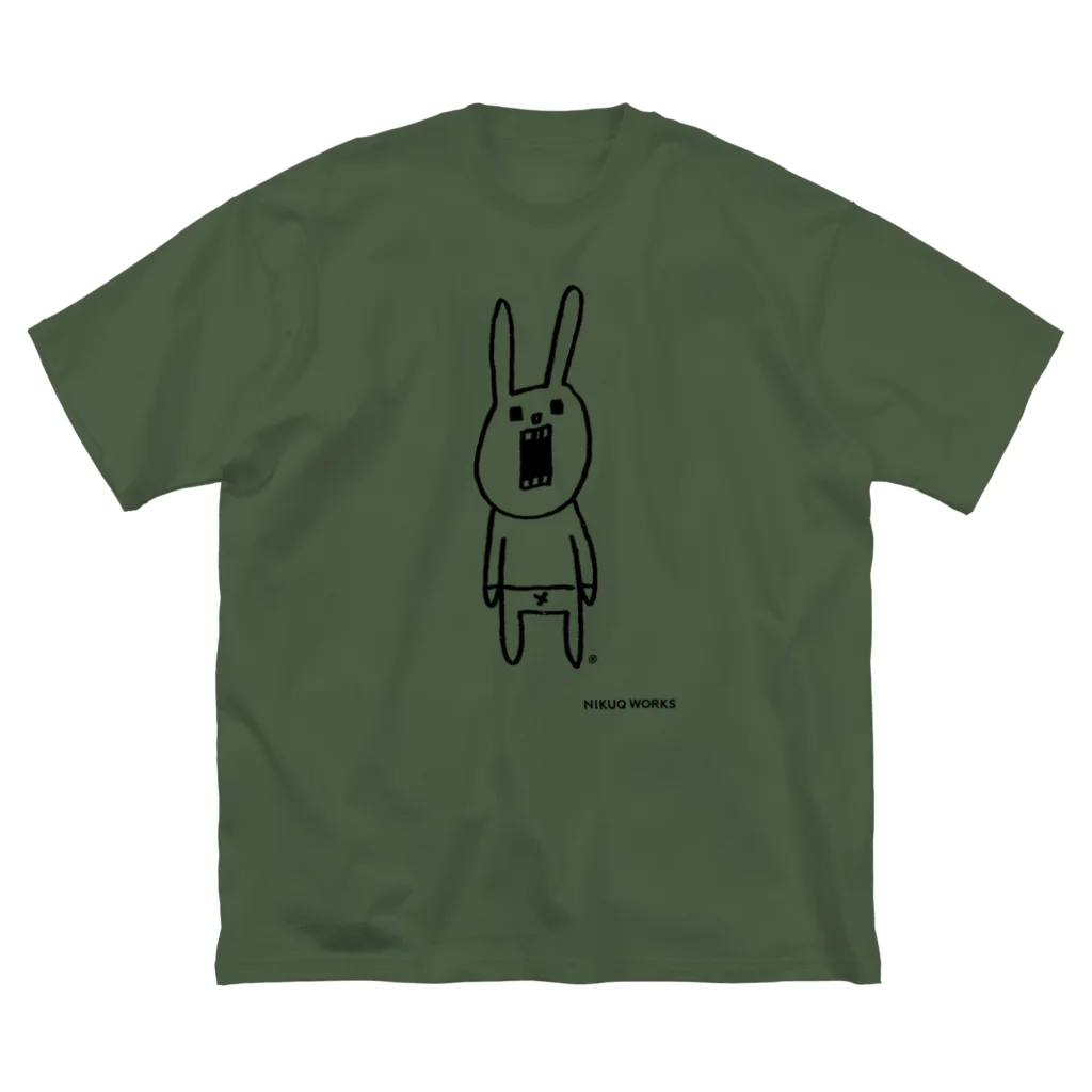 ウサギのウー by NIKUQ WORKSのウサギのウーのシンプルさん ビッグシルエットTシャツ