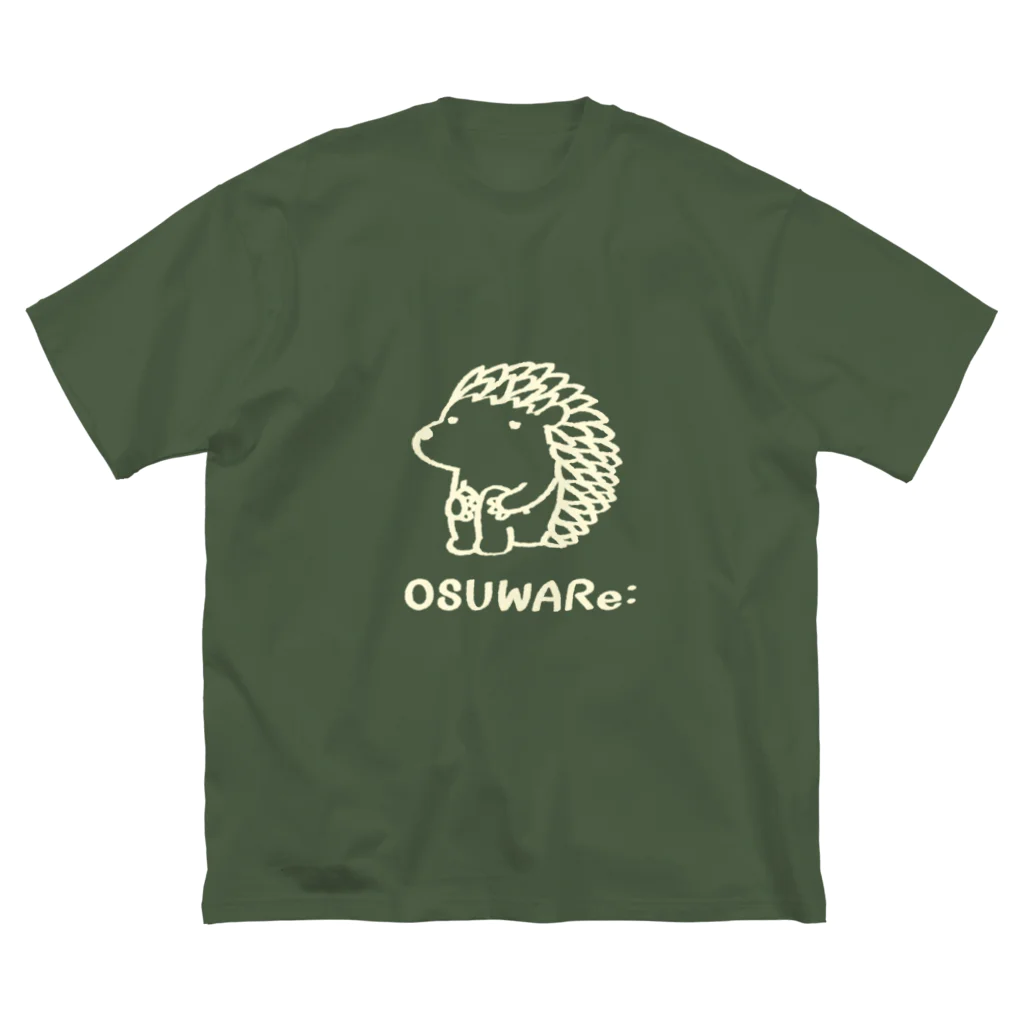 OSUWARe:の白いハリネズミくん ビッグシルエットTシャツ