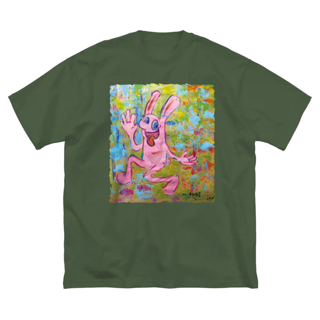 COULEUR PECOE（クルールペコ）のピンクバニー ビッグシルエットTシャツ