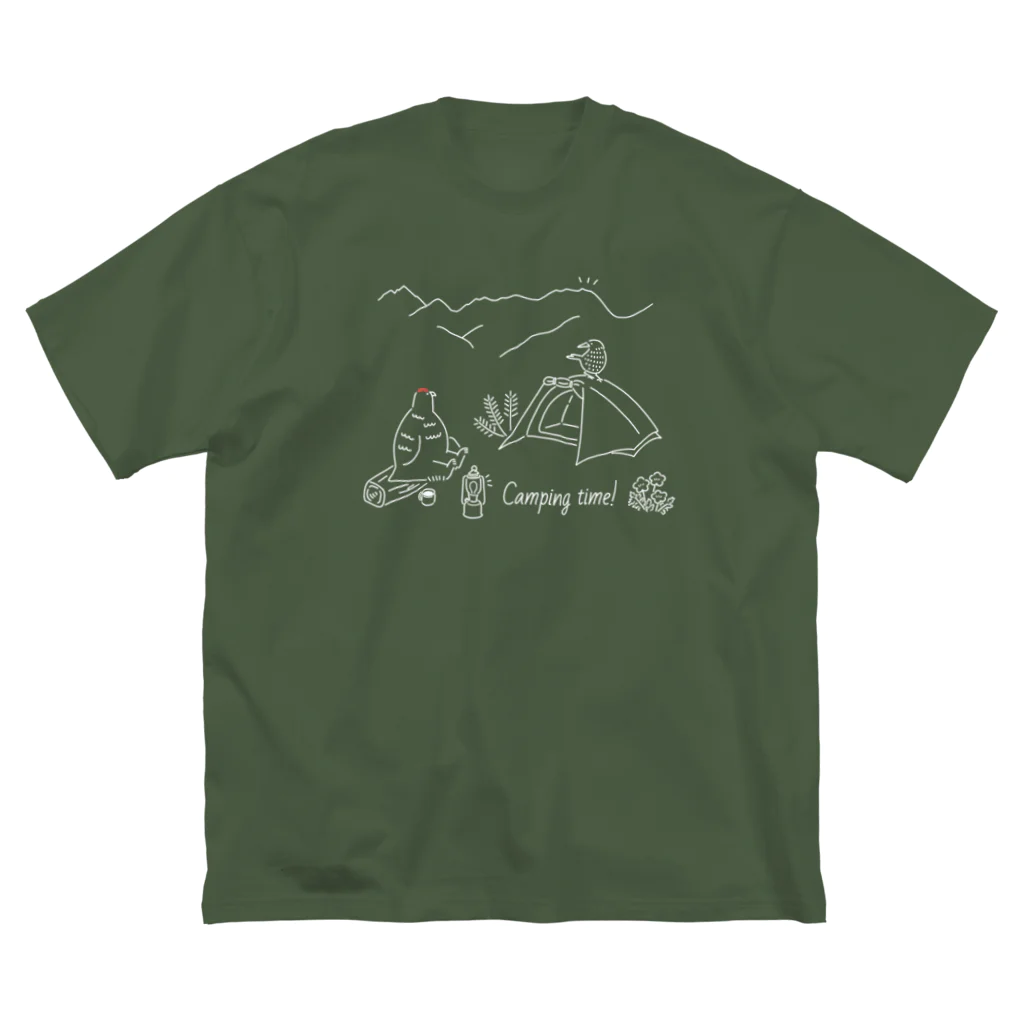 mmfumの今夜は山でキャンプしよう（濃い色専用) 루즈핏 티셔츠