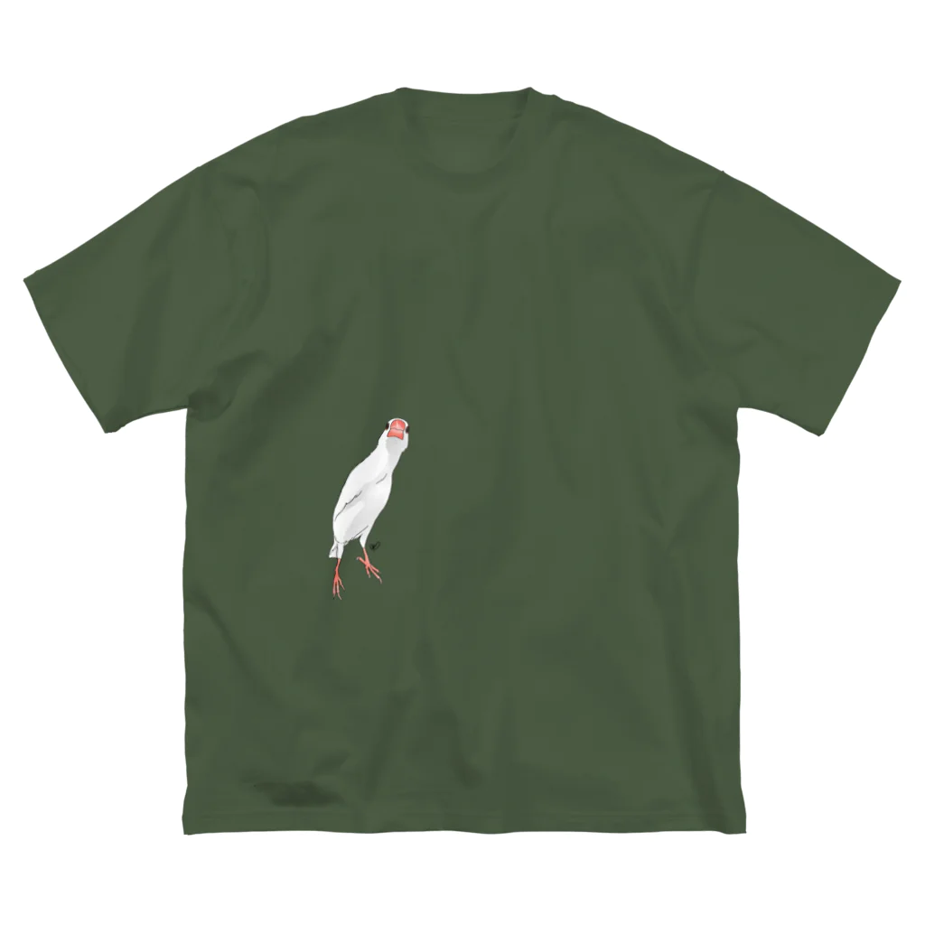 calcalののびのび白文鳥 ビッグシルエットTシャツ