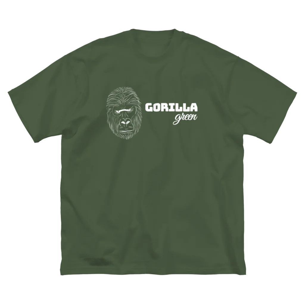 GORILLAgreenのGORILLA green　ロゴ　WHITE Big T-Shirt