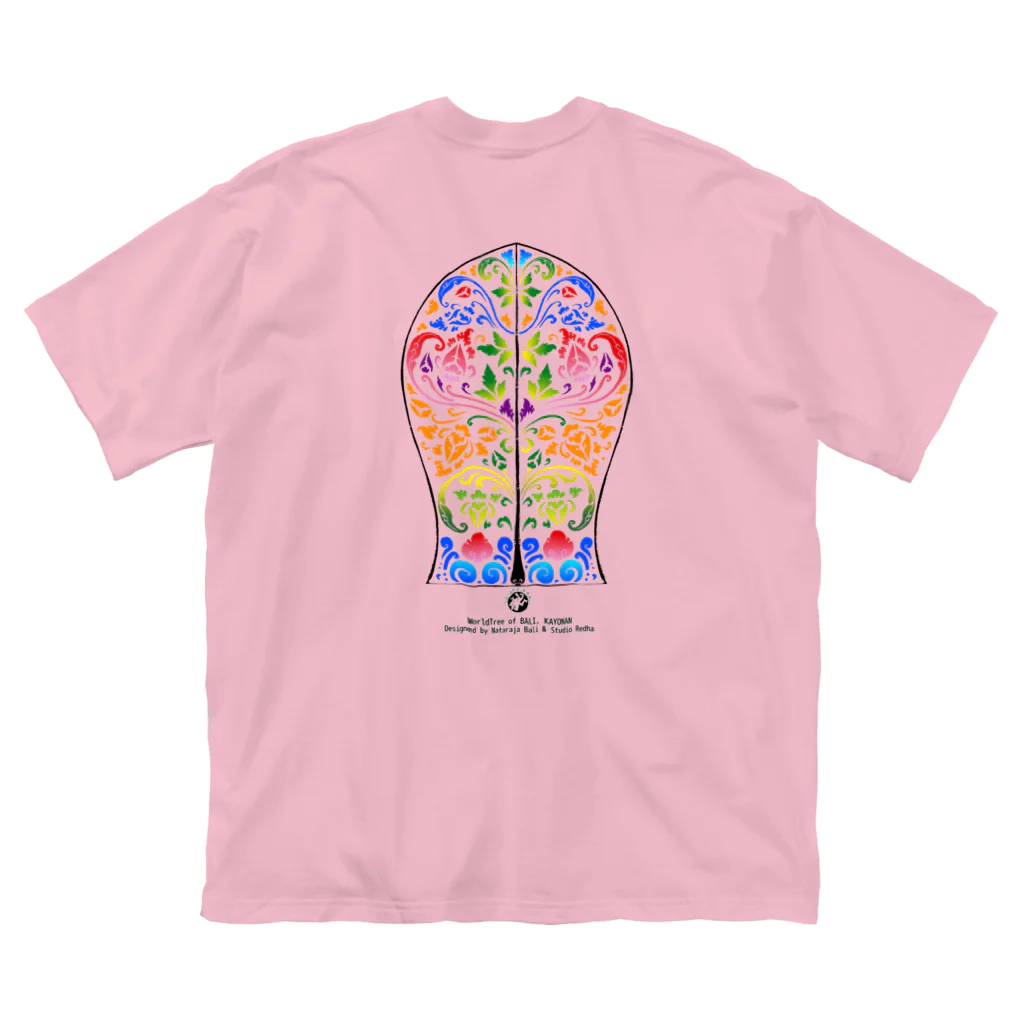 Toko Nataraja Baliのカヨナン　カラー背面、モノクロ前面 ビッグシルエットTシャツ