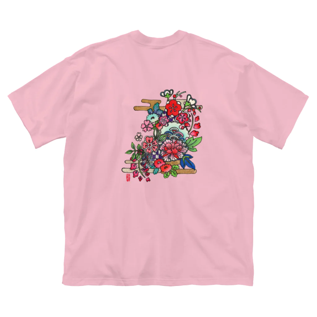 JapaneseArt Yui Shopの咲き誇れ ビッグシルエットTシャツ