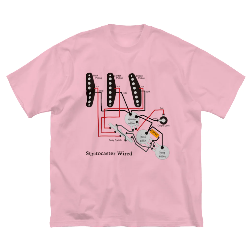 173H DesignのStratocaster wired ビッグシルエットTシャツ