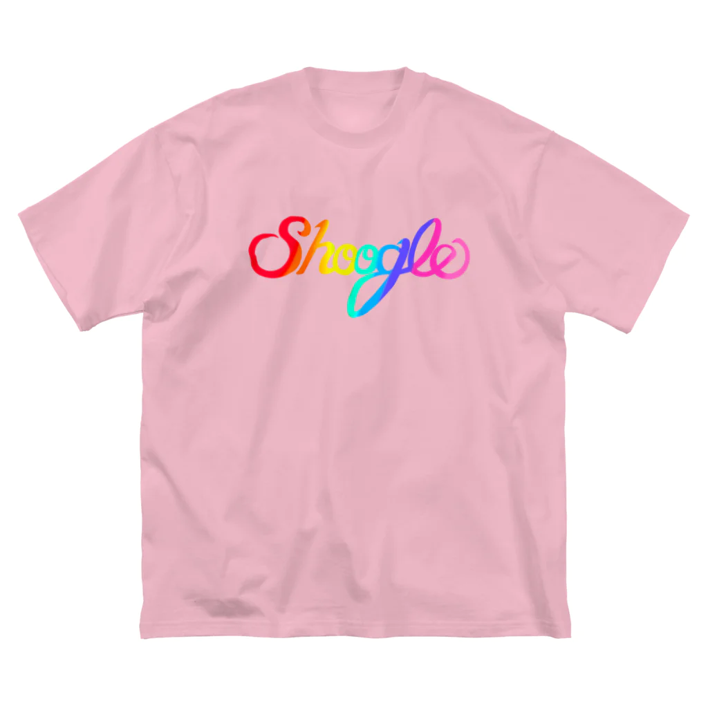 週刊少年ライジングサンズのShoogle(シューグル・週グル・週刊少年グルメ)ロゴ レインボー ビッグシルエットTシャツ