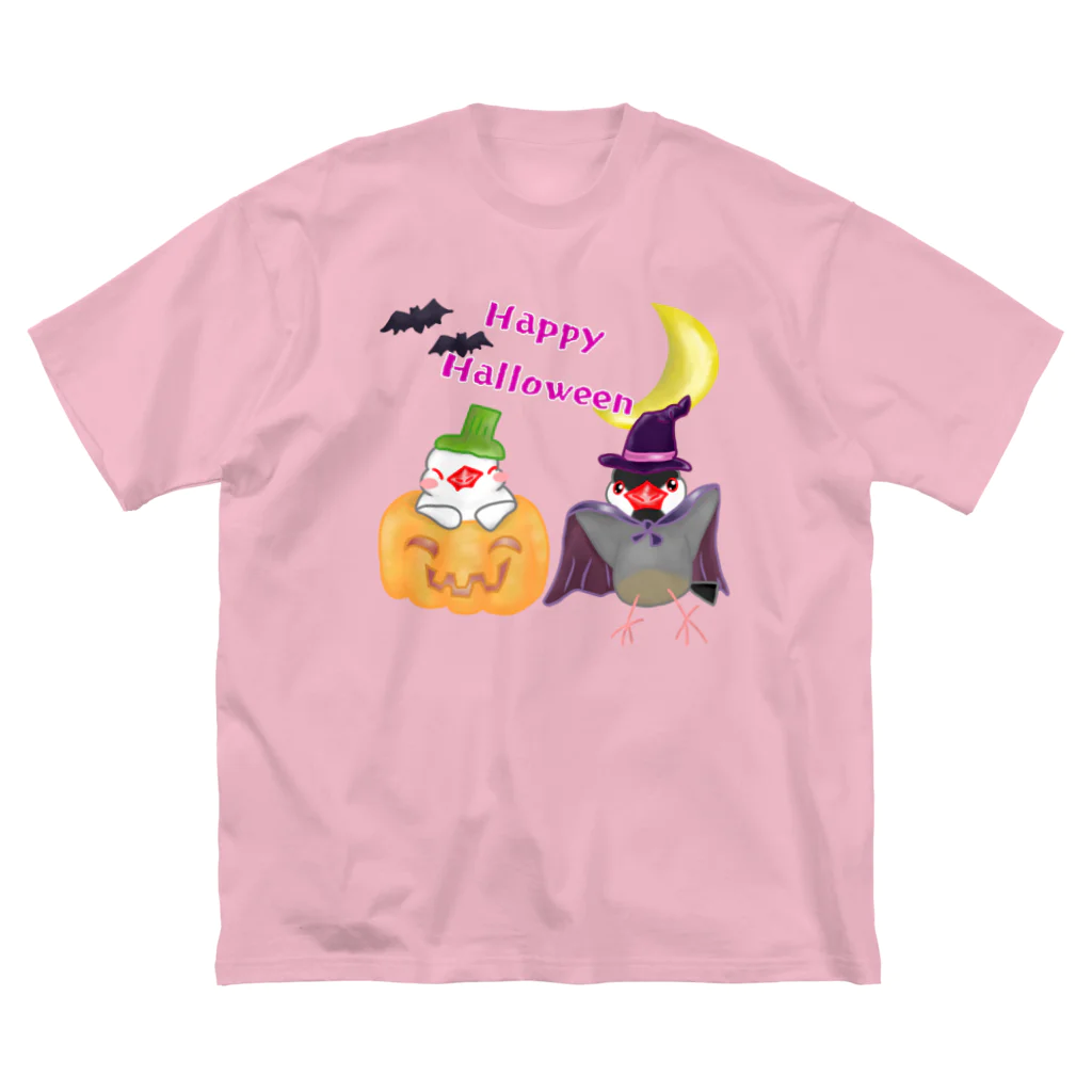 Lily bird（リリーバード）の楽しいハロウィン文鳥ず ビッグシルエットTシャツ