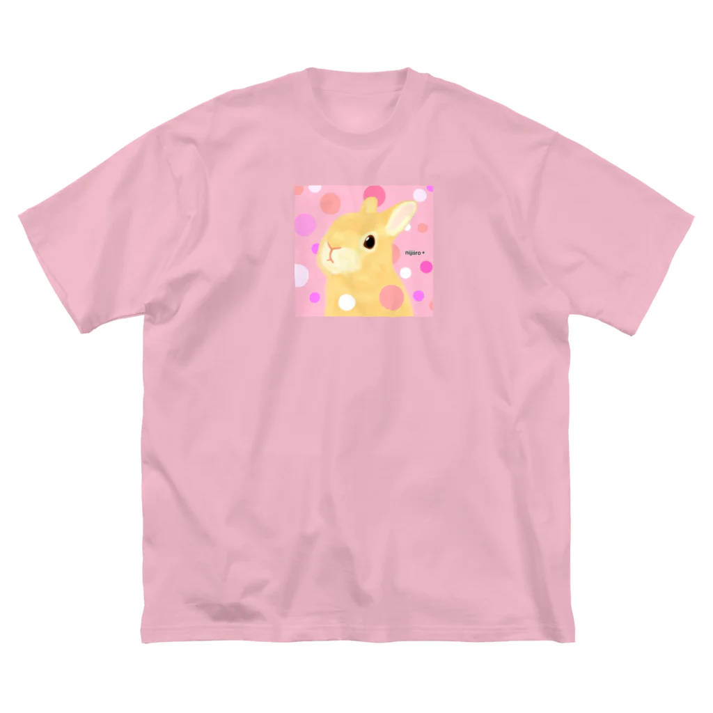 虹色PLUSのキュートな水玉うさぎちゃん Big T-Shirt