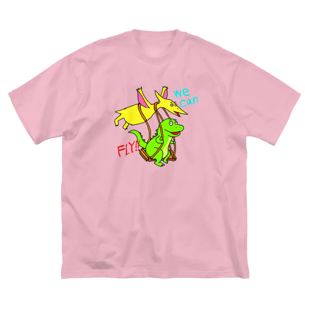 kuritamaの空飛ぶ恐竜(flying dinosaur) ビッグシルエットTシャツ