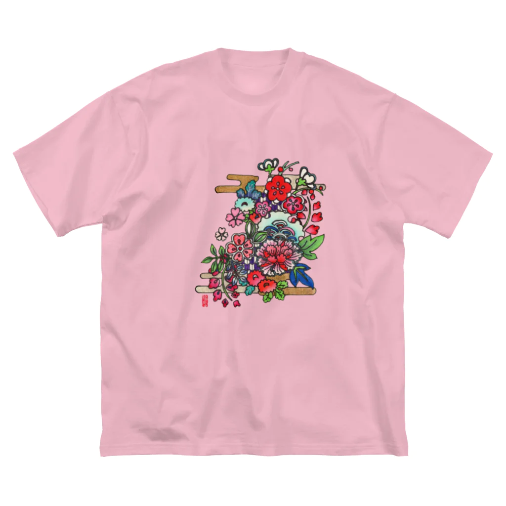 JapaneseArt Yui Shopの咲き誇れ ビッグシルエットTシャツ