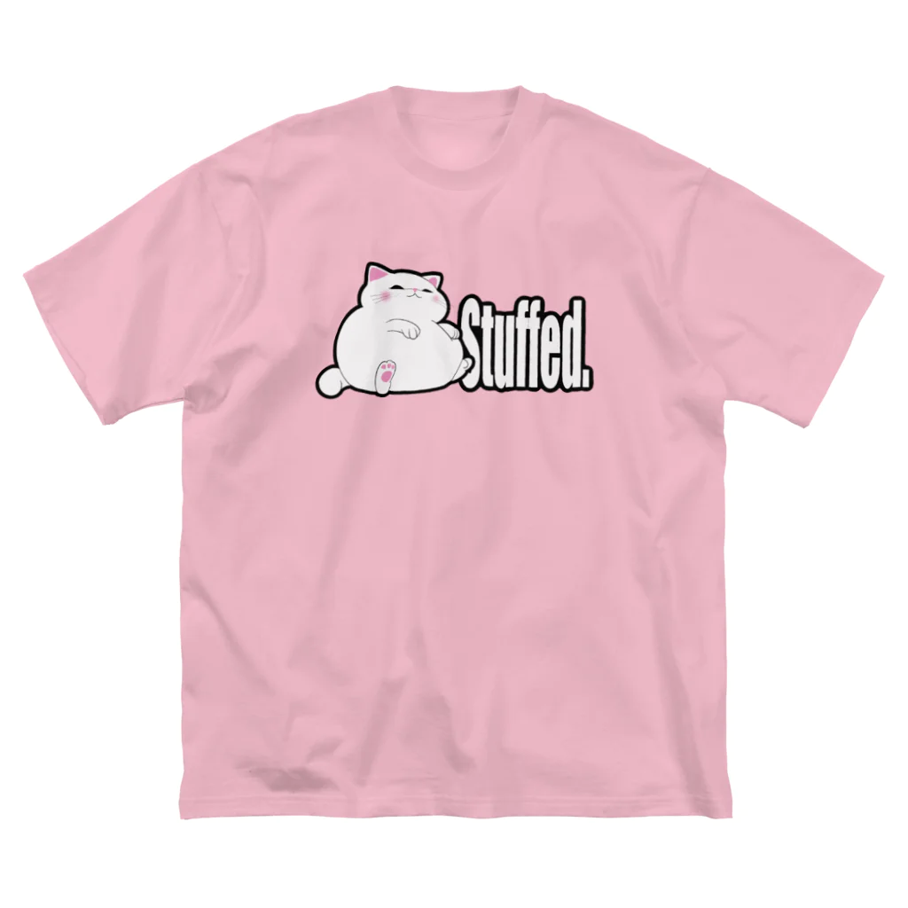 TMJ worksのぐうたら白猫。stuffed. ビッグシルエットTシャツ