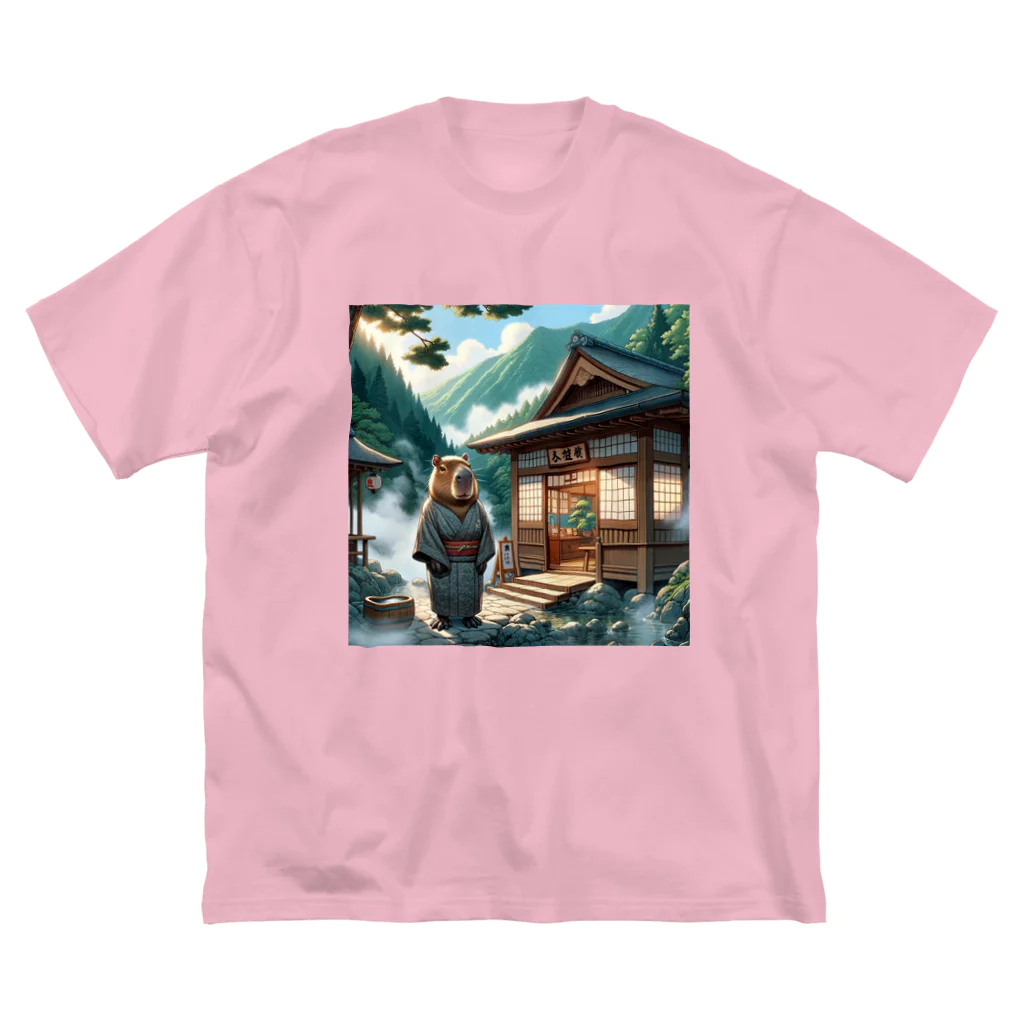 アニマル達の温泉旅館を営むカピパラ ビッグシルエットTシャツ