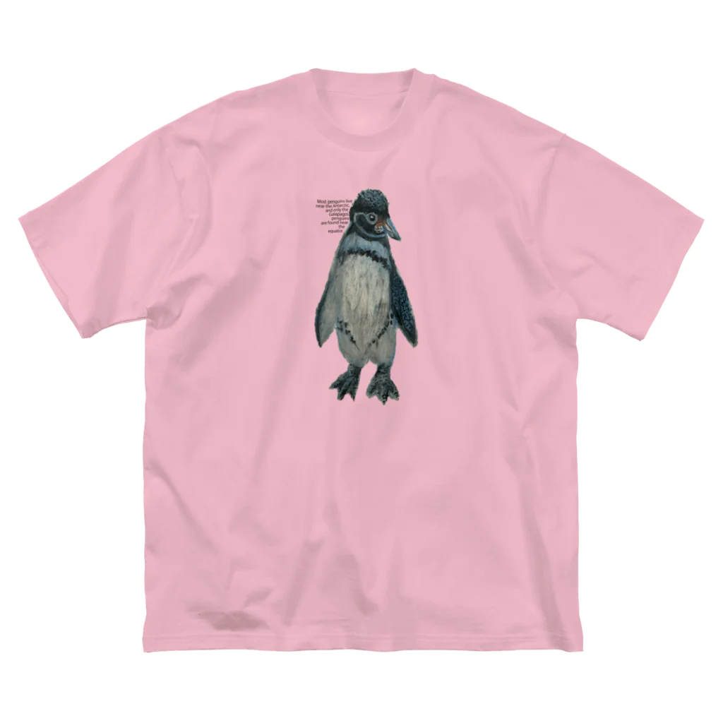 hami_closetのガラパゴスペンギン・クレパス画 Big T-Shirt