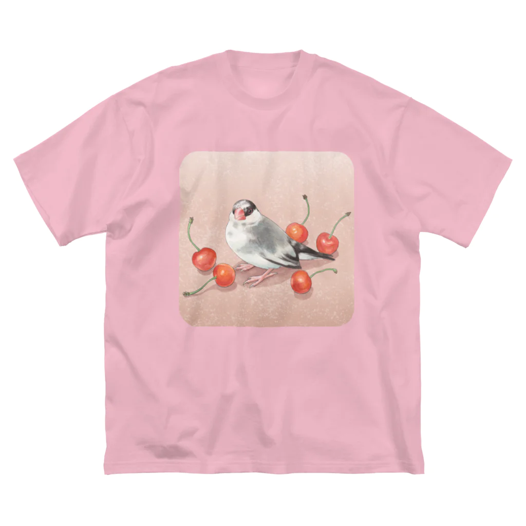 TeaDrop.Cの桜文鳥とさくらんぼ Big T-Shirt