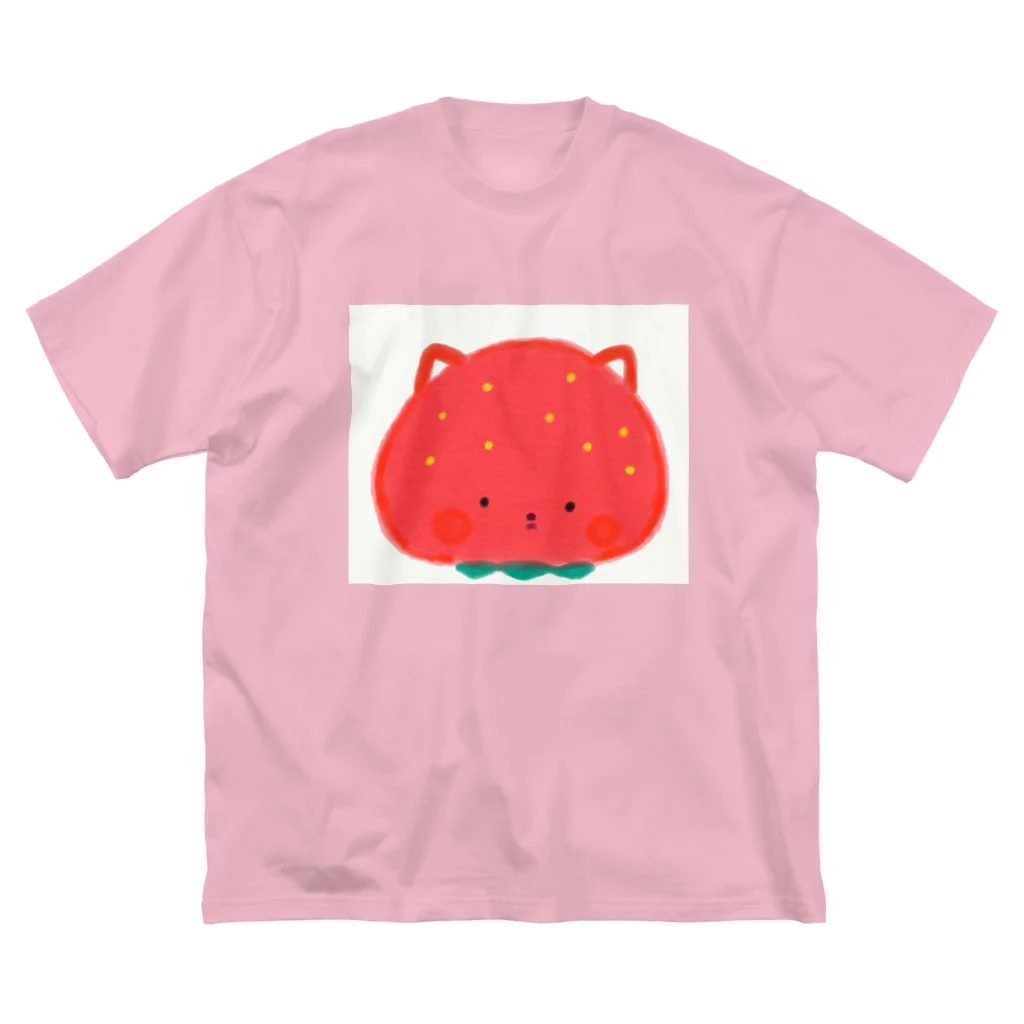 美味しくて可愛いお店のいちごねこ ビッグシルエットTシャツ