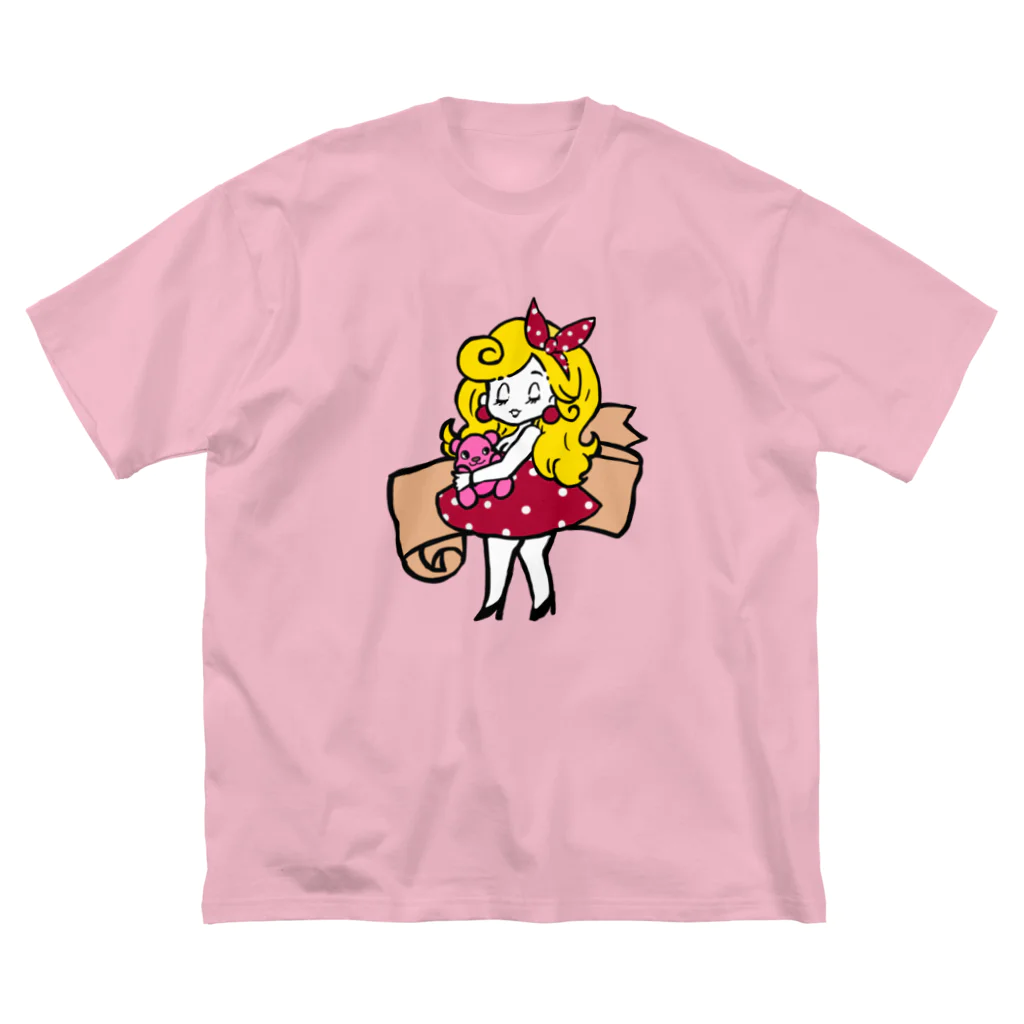 ツナミカンのレトロガール Big T-Shirt