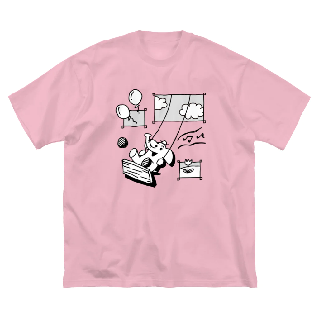 ことり屋のブランコに乗るゾウさん Big T-Shirt