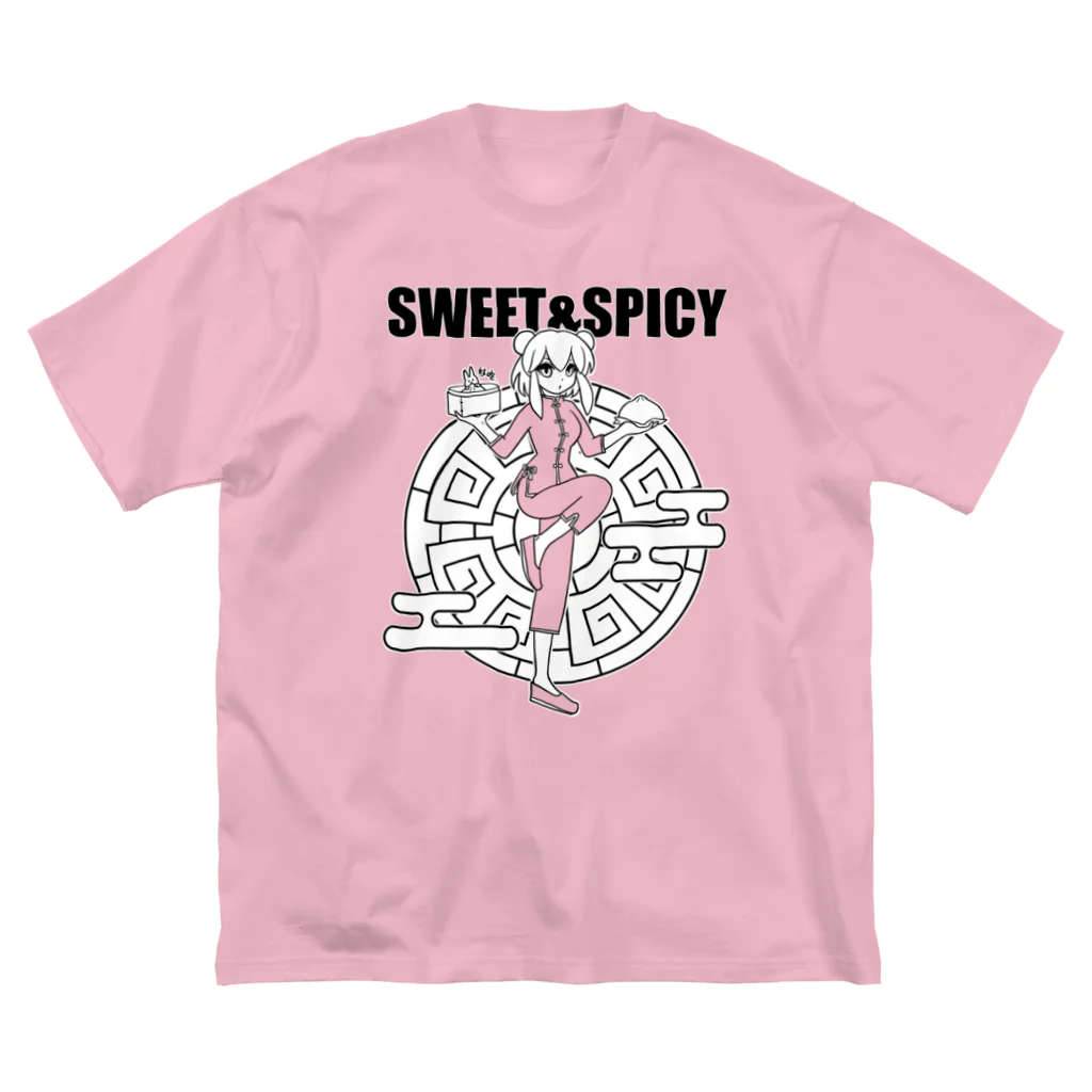 SWEET＆SPICY 【 すいすぱ 】ダーツの好吃。（美味しいよ）　ロゴ有 ビッグシルエットTシャツ