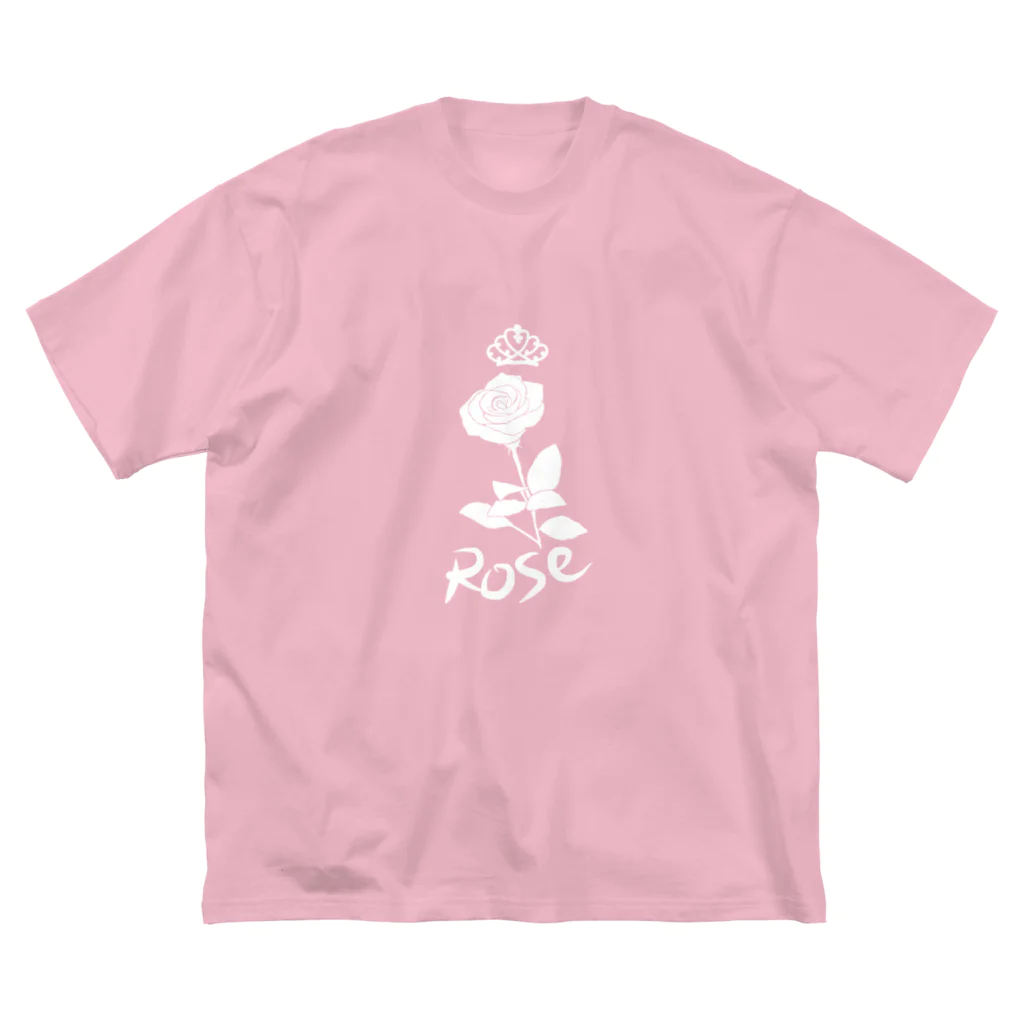 miritakaの時間のローズ（ホワイト） ビッグシルエットTシャツ